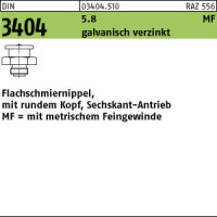 100 Flachschmiernippel DIN 3404 5.8 M8x1 SW 17 , mit...