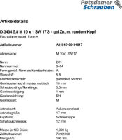 100 Flachschmiernippel DIN 3404 5.8 M10x1 SW 17 , mit...