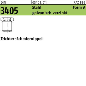 100 Trichter Schmiernippel DIN 3405 Stahl AM8x1 verzinkt