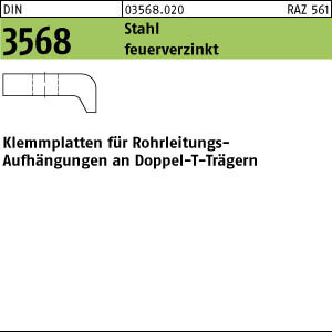 1 Klemmplatten DIN 3568 Stahl Typ KLP 60 / 14 feuerverzinkt tZn