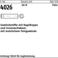 100 Inbus Feingewinde Gewindestifte ISO 4026 45H M12x1x25