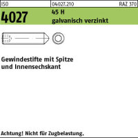 100 Inbus Gewindestifte ISO 4027 45H verzinkt M16x20