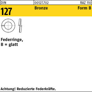 500 Federringe DIN 127 Bronze Form B M12