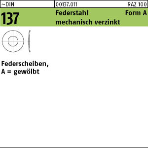 100 Federscheiben DIN 137 verzinkt A 3