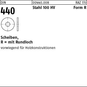 100 Scheiben DIN 440 Stahl R 5,5