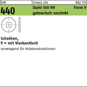 100 Scheiben DIN 440 verzinkt V 9