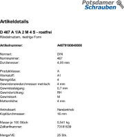 25 Edelstahl Rändelmuttern DIN 467 A1 / A2 M4