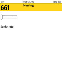 1000 Senknieten DIN 661 Messing 4x10