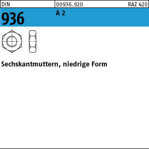 50 Sechskantmuttern DIN 936 A2 M10 V2A Edelstahl