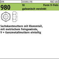 100 Sechskantmuttern DIN 980 10 V M8x1 verzinkt Stahl