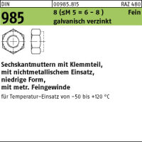 500 Feingewinde Sechskantmuttern DIN 985 Kl. 8 verzinkt...