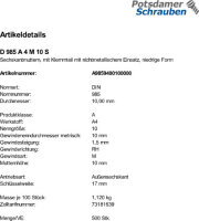 500 Edelstahl V4A Sechskantmuttern DIN 985 A4 M10