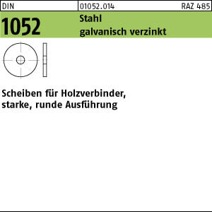 50 Scheiben DIN 1052 Scheiben für Holzverbinder Stahl 18x68x6