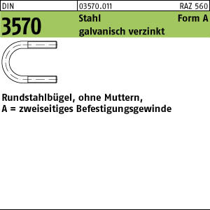 10 Rundstahlbügel DIN 3570 Stahl A120 / NW 100 M16 verzinkt