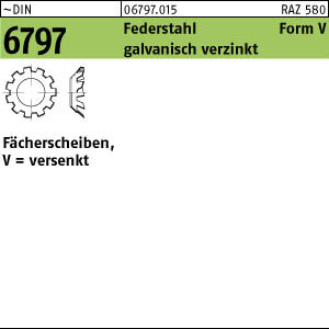 250 Zahnscheiben DIN 6797 verzinkt Form V 3,2 Ã˜ M3