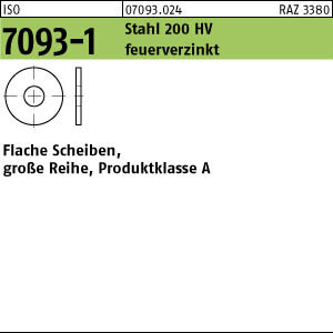 25 Unterlegscheiben ISO 7093 -1 feuerverzinkt 200HV M36