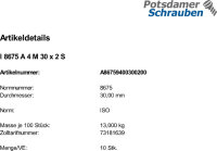 10 Sechskantmutter mit Fasen ISO 8675 A4 M30x2 V4A Edelstahl