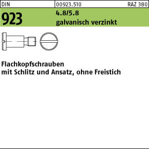 100 Flachkopfschrauben DIN 923 4.8 / 5.8 M6x4 verzinkt Stahl