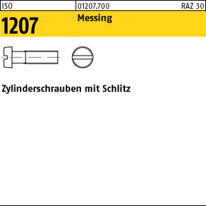 200 Schlitz Zylinderschrauben ISO 1207 Messing M5x20