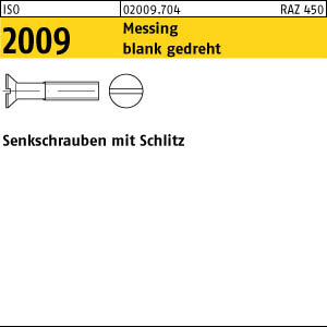 100 Schlitz Senkschrauben ISO 2009 Messing M1,6x10
