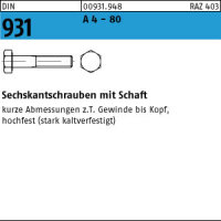 25 Edelstahl V4A Sechskantschrauben DIN 931 A4 - 80 M12x120
