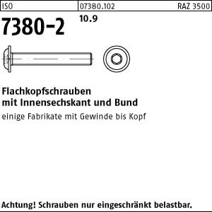 500 Innensechskant Linsenflanschschrauben ISO 7380 -2 10.9 schwarz M6x8