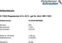 50 Klappstecker DIN 11023 Klappstecker 4,5x42