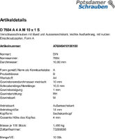 10 Verschlussschrauben DIN 7604 A4 A M10x1 V4A Edelstahl