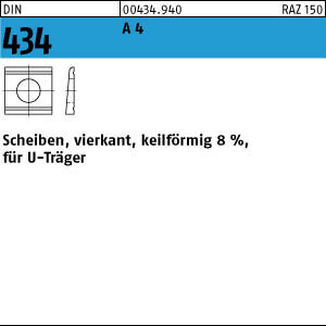 50 Edelstahl U-Scheiben DIN 434 A4 13,5