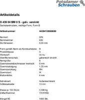 1000 Sechskantmuttern niedrig DIN 439 04 verzinkt M8