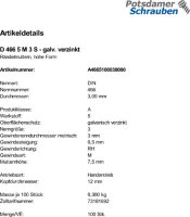 100 Rändelmuttern DIN 466 5 M3 verzinkt Stahl