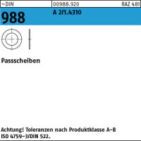 100 Edelstahl Passscheiben DIN 988 1.4301 10x16x1
