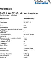 50 Sechskantmuttern DIN 6330 10 BM6 SW 10 verzinkt,...
