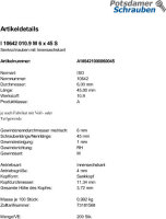 200 Innensechskant Senkkopfschrauben ISO 10642 10.9 schwarz M6x45