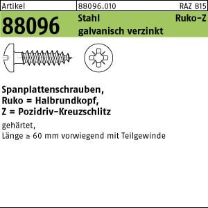 1000 Pan Head Spanplattenschrauben verzinkt -Z 4x12