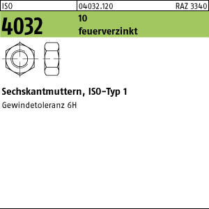 1 Sechskantmuttern ISO 4032 Kl. 10 feuerverzinkt M42