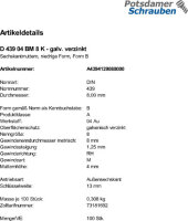 100 Sechskantmuttern niedrig DIN 439 04 verzinkt M8