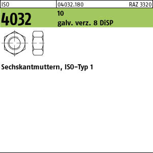 50 Sechskantmuttern ISO 4032 Kl. 10 DiSP M27