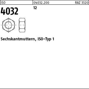 50 Sechskantmuttern ISO 4032 Kl. 12 schwarz M20