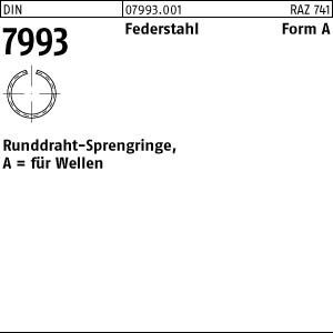 250 Runddraht Sprengringe DIN 7993 FSt.-Draht A16 Federstahl