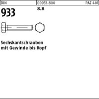 100 Sechskantschrauben DIN 933 8.8 schwarz M10x40