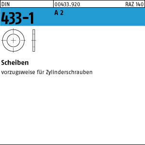 100 Edelstahl V2A Scheiben DIN 433 -1 A2 13