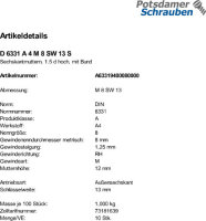 10 Sechskantmu. mit Bund DIN 6331 A4 M8 SW 13 V4A Edelstahl