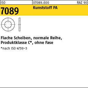 200 Kunststoff Unterlegscheiben ISO 7089 Polyamid M5 ( 5,3x10x1 )