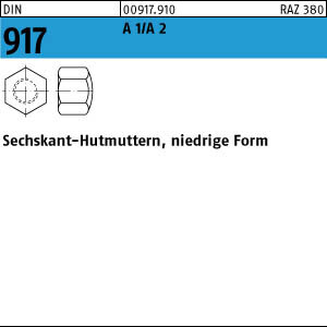 50 Edelstahl Hutmuttern DIN 917 A1 / A2 M6