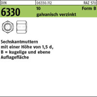50 Sechskantmuttern DIN 6330 10 BM8 SW 13 verzinkt,...