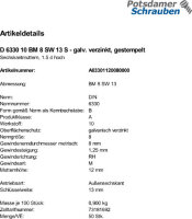 50 Sechskantmuttern DIN 6330 10 BM8 SW 13 verzinkt,...