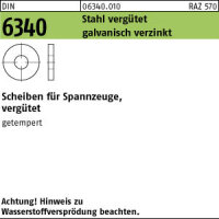 100 Scheiben DIN 6340 Stahl 6,4 , vergütet,