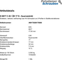 1 Scheiben DIN 6917 C 45 / ÃœH 17...
