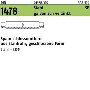 1 Spannschlossmuttern DIN 1478 Stahl ÃƒÂœZ SP M12 verzinkt